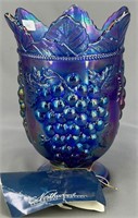 Northwood Grape & Cable vase - blue