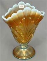 Fenton 8" Fan vase - aqua opal
