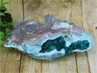 CHRYSOCOLLA WITH DIOPTASE ROCK STONE LAPIDARY SPEC