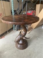 Hand Carved Ironwood Whale Side Table