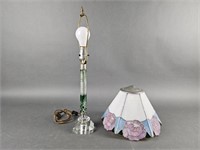 Vintage Tiffany Rose Shade & Cut Glass Lamp