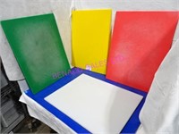 LOT, 5 PCS 24"X18" MULTI-COLORED CUTTING BOARDS