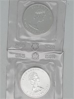(2) 1989 5 Dollar Canadian Silver Maple Leafs