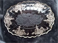 Silver Overlay Scalloped Vintage Platter 12 1/2"