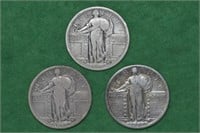 3 - Standing Liberty Quarters (17, 17s and17d)