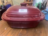 RED PAMPERED CHEF BAKING DISH WITH LID
