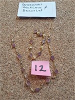 Swarovki Set Crystal Amethyst  Necklace & Bracelet