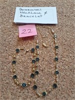 Swarovski Sapphire Crystal Necklace & Bracelet