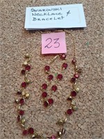 Swarovski Ruby Red Crystal Necklace & Bracelet