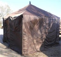 12'x12'x9'h tent with folding fiberglass frame