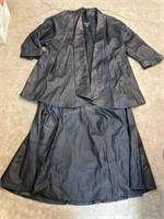 Siksak black Leather jacket and skirt