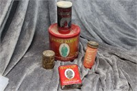 Old tobacco container and baking powder