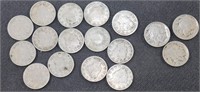 14 V-Nickels & 3 Buffalo Nickels: