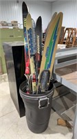 Tub of ski items