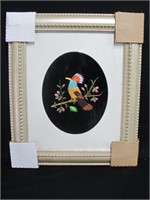 AMAZING EMBROIDERED MULTI COLOR BIRD FRAMED UNIQUE