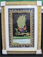 AMAZING ORNATE FRAMED PEACOCK WITH JEWELS