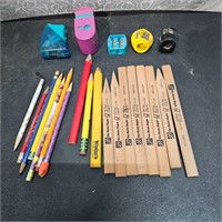 Pencil & sharpener lot