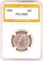 1898 Barber Silver Quarter MS-64