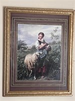 Shepherdess Johann Baptist Hofner Framed print