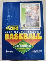 1992 Score Baseball Wax box with 36 packs
