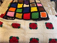2 crochet blankets vintage