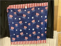 Uncle Sam Shower Curtain and Star Hooks