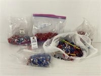 Red, Silver, & Blue Bead Necklaces