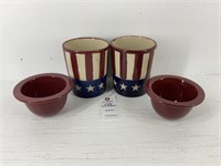Ceramic Patriotic Dip Dish Set