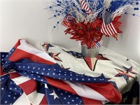 Patriotic Tablecloth, Table Runner Centerpiece.