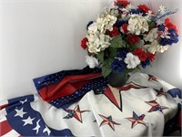 Patriotic Tablecloth, Table Runner, Centerpiece
