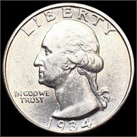 1934-D Washington Silver Quarter UNCIRCULATED