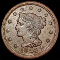 1848 Braided Hair Large Cent CLOSELY UNCIRCULATED