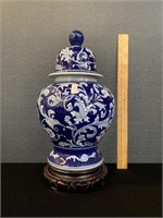 China Style Large Decorative Ginger Jar W/Pedestal