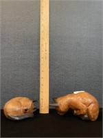 Carved Wood Cats
