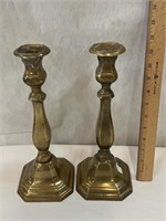 Vintage Brass Candlesticks Made In India 12" T