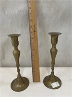 2 Vintage Brass Candlesticks 8 1/2" T