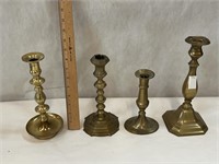 4 Heavy Brass Candlesticks