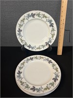 Set Of 4 Royal Doulton Burgundy Dinner Plates