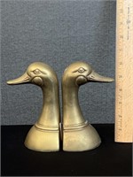 Heavy Brass Duck Bookends