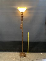 Heavy Bronze Colored Floor Lamp W/ Tassle