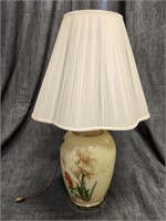Vintage Flowers & Butterflies Glass Lamp