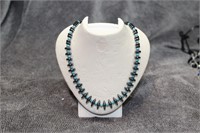 Heavy hematite and turquoise necklace
