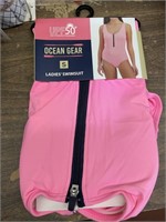ladies swimsuit pink size small upf 50