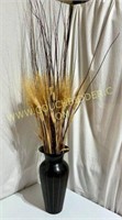 Very Nice Metal Vase with Wheat