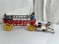 Vintage Cast Iron Horse Drawn Fire Wagon