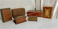 Very Nice Wooden Trinket Box Lot & 1 Metal