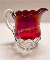 Vintage Ruby Red  Crystal Creamer