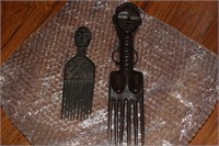 African antique wooden comb