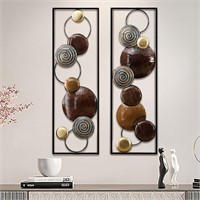 LuxenHome Metal Wall Art, 36" Abstract 2 Pieces