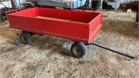 Red Wagon Wood Bed on Steel Running Gear